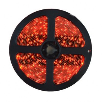 Гибкая светодиодная лента 300 SMD 3528, 5м, 12V, 8мм*2,7мм, влагостойкая, красная