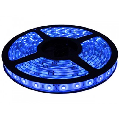 Гибкая светодиодная лента 300 SMD 3528, 5м, 12V, 8мм*2,7мм, влагостойкая, синяя