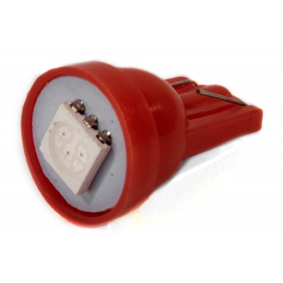 Светодиодная лампа AllLight T10  1 диод 5050 W2,1x9,5d 12V 0,45w RED