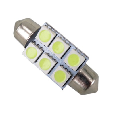 Светодиодная лампа AllLight T11  6 диодов 5050 S8.5 41mm 12V White