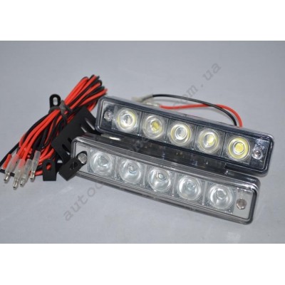 Ходові вогні DRL-D03-02 - 5 діодів 1w пластиковий корпус Ходові вогні DRL-D03-02 - 5 діодів 1w пластиковий корпус