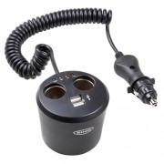 Разветвитель RING RMS10 в подстаканник на 2 гнезда + 2 USB