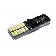 Светодиодная лампа AllLight T10 24 диода 4014 W2,1x9,5d 12V WHITE + обманка и драйвер