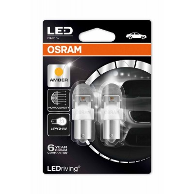 Комплект светодиодных ламп OSRAM 7557YE Premium PY21W 12V BAU15s 2pcs. blister