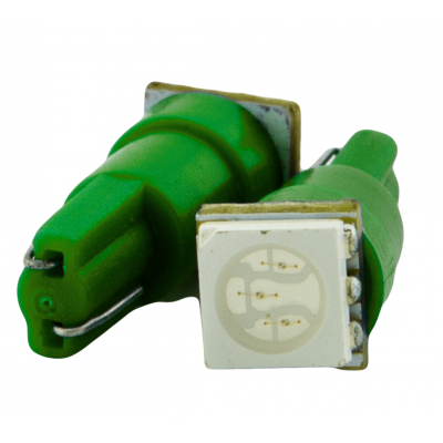 Светодиодная лампа AllLight T 5  1 диод SMD5050 W2*4.6d 12V GREEN