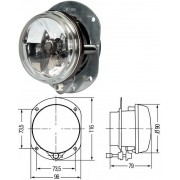 Противотуманный световой модуль D 90мм Hella 1N0008582007  (Н7) без упаковки
