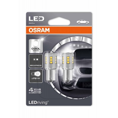 Комплект светодиодных ламп OSRAM 7456CW P21W 12V BA15s 6000K Standart Premium 2pcs. blister