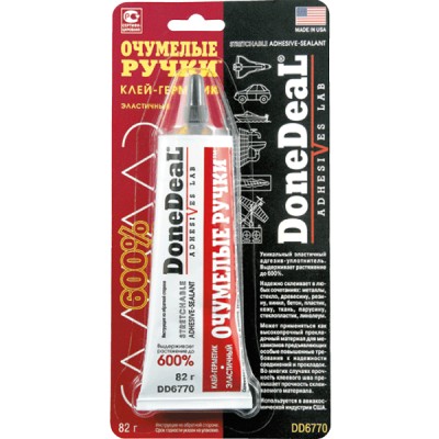 Клей-герметик DoneDeal 6770 "Очумелые ручки" эластичный прозрачный, 82 г Клей-герметик DoneDeal 6770 "Очумелые ручки" эластичный прозрачный, 82 г