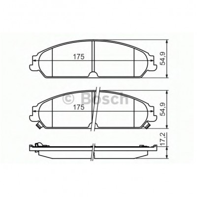 Тормозные колодки Bosch дисковые передние CHRYSLER/DODGE 300C/Caliber/Challenger "F "05 0986494483
