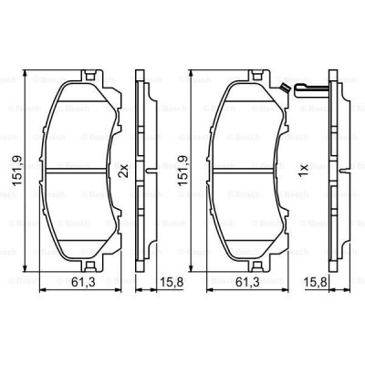 Тормозные колодки Bosch дисковые передние NISSAN/INFINITI X-Trail/Q50/Q60 F 0986494821