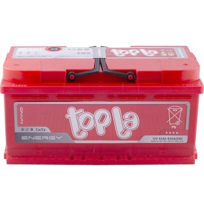 Автомобильный аккумулятор Topla 92 Ah/12V Energy Euro (0) низкий (108092)
