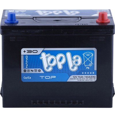 Автомобильный аккумулятор Topla 75 Ah/12V Top/Energy Japan Euro (0) 57529 (118875)