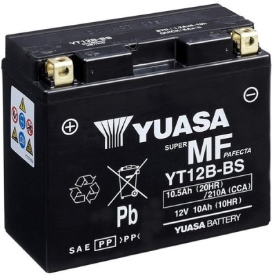 Мото аккумулятор Yuasa 10.5 Ah/12V MF VRLA Battery (сухозаряжений) (YT12B-BS)
