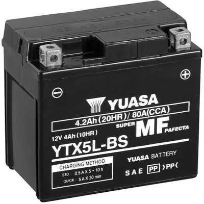 Мото аккумулятор Yuasa 4 Ah/12V MF VRLA Battery AGM (сухозаряжений) (YTX5L-BS)