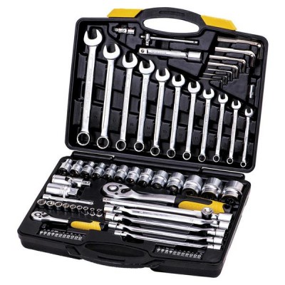Набор ключей и насадок торцевых MasterTool 1/4" и 1/2" Cr-V 77 шт (78-5077)