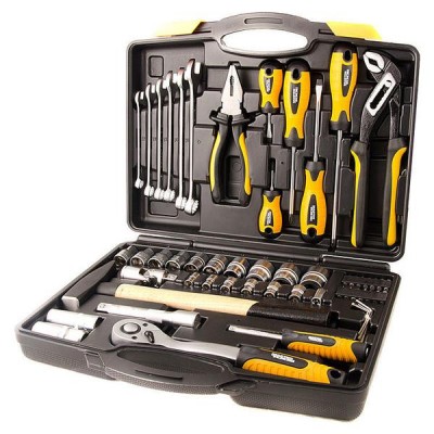 Набор инструментов и насадок торцевых MasterTool CrV 1/4" и 1/2" 56 предметов (78-5156)