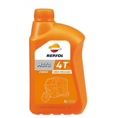 Масло моторное 2Т Repsol MOTO HIGH MILEAGE 4T 25W60, 1л / RP181I51