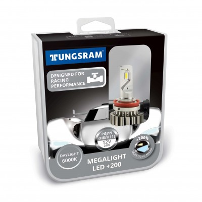 Комплект светодиодных ламп Tungsram Megalight LED +200 12V H11 24W 6000K (2 шт./коробка)
