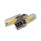 Светодиодная лампа StarLight T10 1 диод COB 12V-24V 1W WHITE мультиполярная / стеклянная колба / печатная плата Black