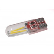 Светодиодная лампа StarLight T10 1 диод 12V COB 1W WHITE мультиполярная / стеклянная колба / печатная плата RED