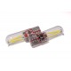 Светодиодная лампа StarLight T10 1 диод 12V COB 1W WHITE мультиполярная / стеклянная колба / печатная плата RED