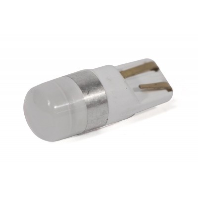 Светодиодная лампа StarLight T10 2 диода 2835 12V 0,5W  WHITE / матовая  линза / пластиковый цоколь / серый обод