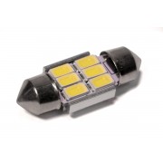 Светодиодная лампа StarLight T11 6 диодов 5630 1W 12V WHITE / 31mm / мультиполярная
