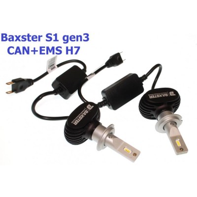 Комплект LED ламп BAXSTER S1 gen3 H7 6000K 4000lm CAN+EMS