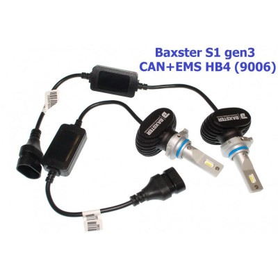 Комплект LED ламп BAXSTER S1 gen3 HB4 5000K 4000lm CAN+EMS