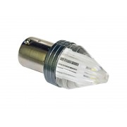 Светодиодная лампа StarLight T25  9 диодов 2835SMD BA15S 12V WHITE конусная прозрачная линза