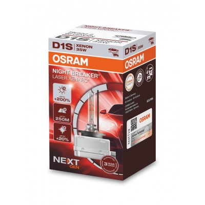 Ксеноновая лампа OSRAM 66140XNN Night Breaker Laser +200% D1S 85V 35W P32d-2 XENARC