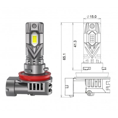 Комплект світлодіодних ламп Qline SA H11 52W 6000K Qline (Small Active) 12V