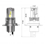Комплект світлодіодних ламп Qline SA H4 H/L 52W 6000K Qline (Small Active) 12V