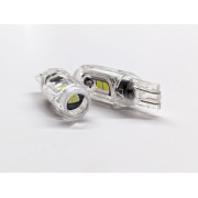 Светодиодная лампа StarLight T10 5 (4+1)  диодов SMD3030  W2,1x9,5d 12V WHITE прозрачная + линза мультиполярная