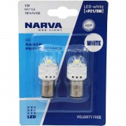 Комплект світлодіодних ламп NARVA 18147B2 P21/5W LED Range Performance 12V BAY15d WHITE 6000K (2 шт)